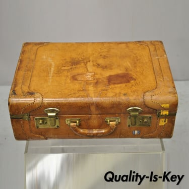 Vintage Brown Caramel Leather Hard Case 18