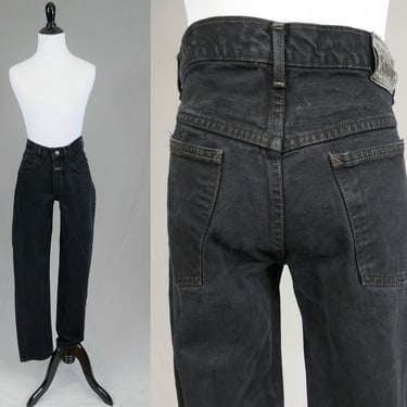 80s 90s Marithe Francois Girbaud Jeans - 28" waist - Black Cotton Denim - Straight Leg - Vintage 1980s 1990s - 31.5" inseam 