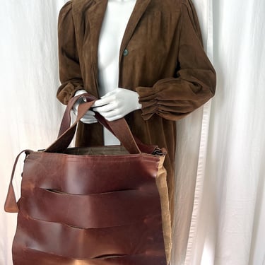 Vintage Maxi Bag, Hand Made Leather Tote, 70s BOHO CHIC Big Bag, Vintage Raffia Market Bag, Woven LEATHER Carryall, Hippie Chic Overnight Ba 