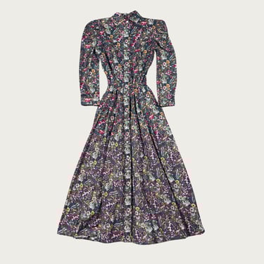 (XS/S) 70s Western Snap Button Floral Maxi Dress