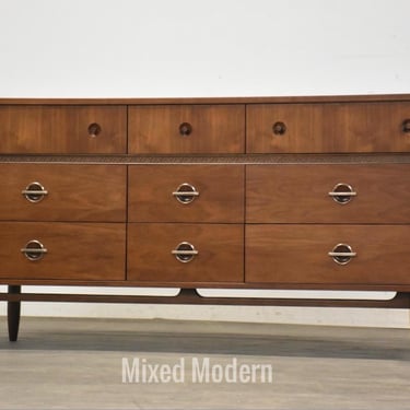 Walnut 62” Mid Century Modern Dresser 