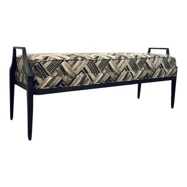 Currey and Co. Modern Black, White, and Gray Domino Bench