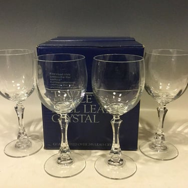 Set of 4 Towle Ardmore Lead Crystal Water Goblets Made in Austria with Box, vintage wine glasses, elegant barware, crystal barware 