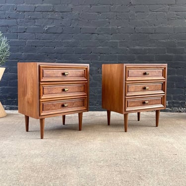 Pair of Mid-Century Modern Walnut Night Stands by American of Martinsville, c.1950’s 