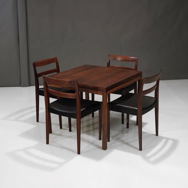 Scandinavian Rosewood Dining Set - 4 Chairs and 1 Table 