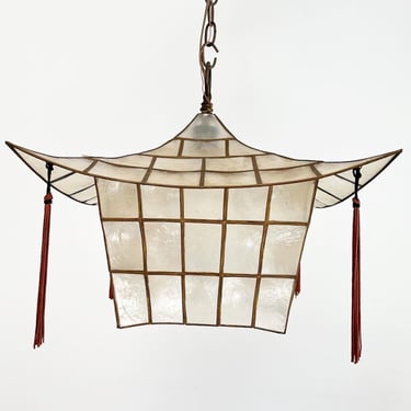 Midcentury Capiz Shell Pagoda Light 