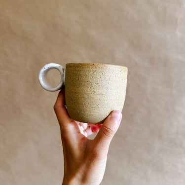 Small Loop Mug // Handmade Ceramic Mug // speckle & white pottery 