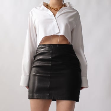 90s Buttery Leather Miniskirt - W27