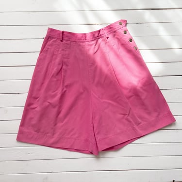 high waisted shorts 80s vintage bubblegum pink cotton shorts 