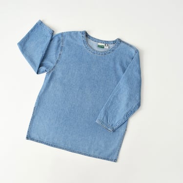 vintage denim pullover shirt, size M / L 