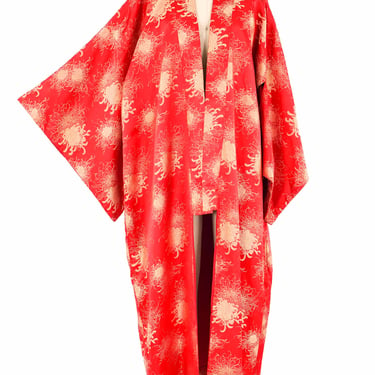 Red Metallic Embroidered Kimono