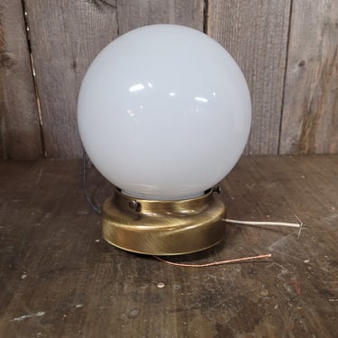 Flush Mount Globe Light with Brushed Brass Fixture 6.75"x4.75"