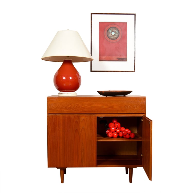 Danish Modern Teak Storage Cabinet | Mini-Bar