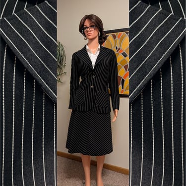 Vintage 70s Christian Dior Paris Gray Crosshatch Wide Lapel