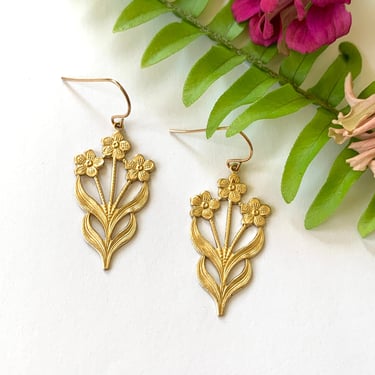 Brass Bouquet Earrings