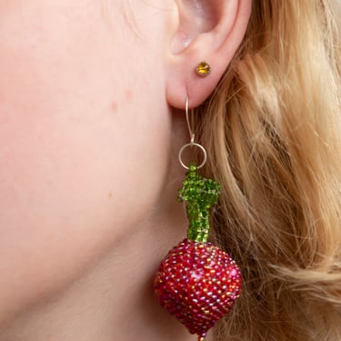 Luz Beaded Indigenous Made Fruit &amp; Veggie Earrings SS Ear Hooks
