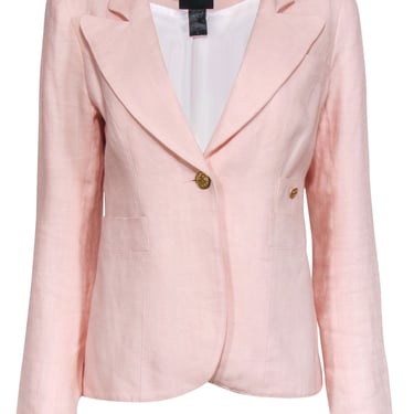 Smythe - Blush Pink Linen Blazer w/ Gold-Toned Buttons Sz 8