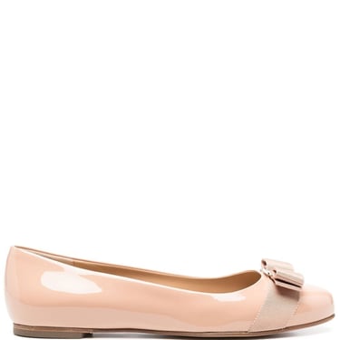 Ferragamo Women Varina Leather Ballet Flats