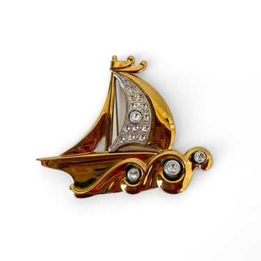 Art Deco Sailboat Brooch