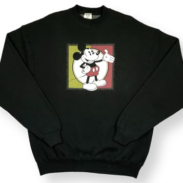 Vintage 90s The Disney Channel Mickey Mouse Double Sided Made in USA Oversized Crewneck Sweatshirt Pullover Size XL/XXL 