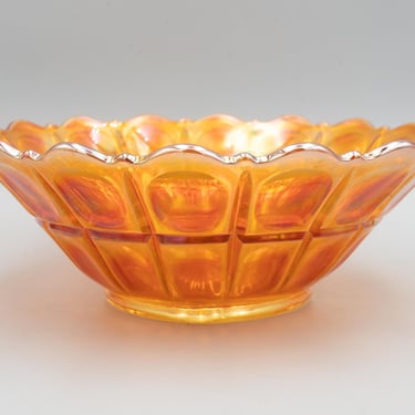 Imperial Oval and Round Marigold Carnival Glass Bowl | Rare Round Edge 