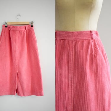 1960s/70s Vivid Pink Corduroy Skirt 