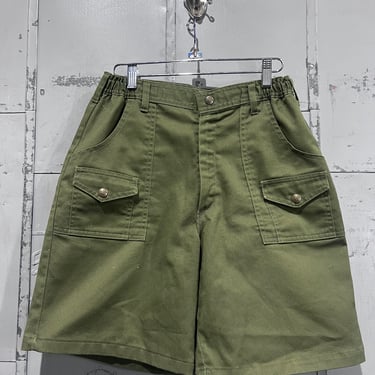 70s, 26” waist Boy Scouts of America Olive Green shorts 