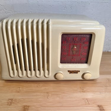 1940 Firestone Air Chief Radio, Elec Restored, Art Deco Bakelite Cabinet 