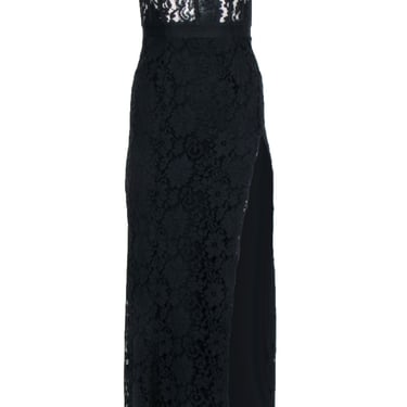 Fame and Partners - Black Strapless Lace Dress Sz S
