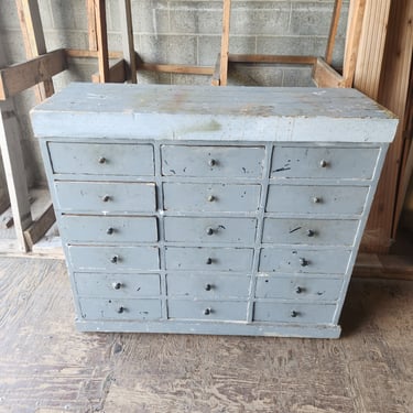 Vintage 18 Drawer Shop Cabinet 50.25" x 43.25" x 19.5"