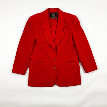 1990s Express Wool Blazer / Medium / Cashmere / Solid / Boxy / Long / Holiday / Collegiate / Preppy / Wool Jacket / Office / M / Vintage 