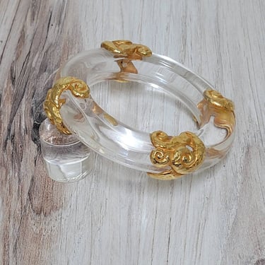 Vintage Dominique Aurientis Lucite Bracelet - Art Nouveau French Costume Jewelry 