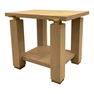 Judith Leiber for Theodore Alexander Beige Wood End Table