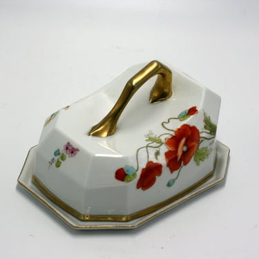 vintage Prussia Royal Rudolstadt Cheese or Butter Dish 