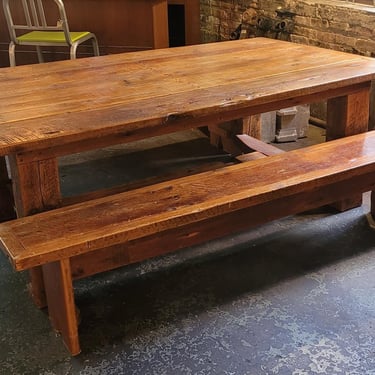 Reclaimed Wood Table w/Benches