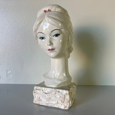 1970's Vintage Aloakley Ceramic Female Bust Sculpture 