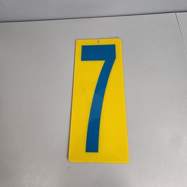 Vintage Plastic Gas Number Sign Double Sided 