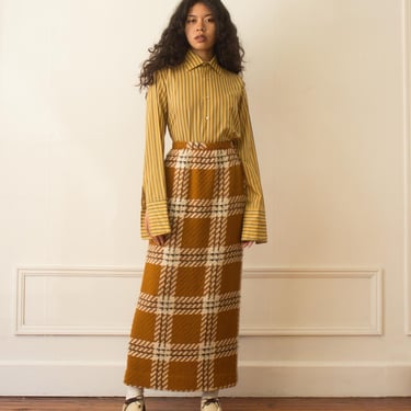 1960s Dalton Wool Tweed Maxi Column Skirt 