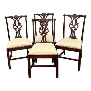 Harden Solid Cherry Chippendale Pierced Back Chairs - Set of 4 