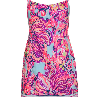 Lilly Pulitzer - Multicolor Floral Textured Cotton Fitted Mini Dress Sz 8