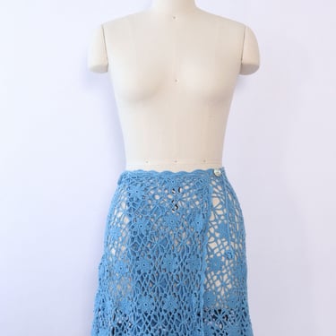 Mediterranean Blue Crochet Sarong XS-M