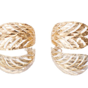 14K Gold Diamond Cut Earrings
