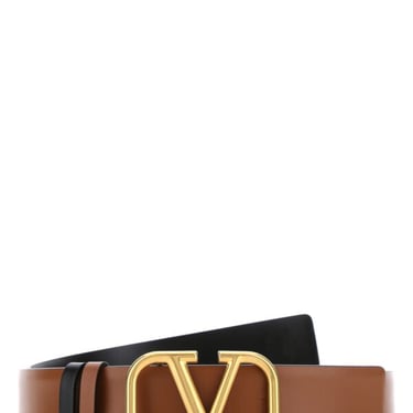 Valentino Garavani Women Brown Leather Vlogo Signature Reversible Belt