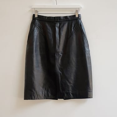 Tourmaline Soft Leather Midi Skirt