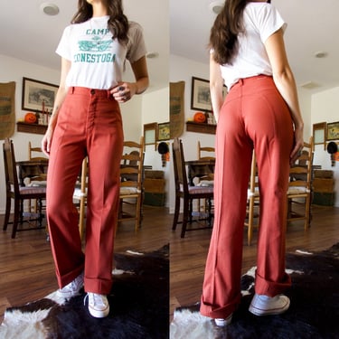 Vintage 70s Fredericks of Hollywood Red Disco Pants/1970s High