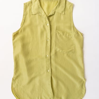 Vintage Chartreuse Silk Shirt