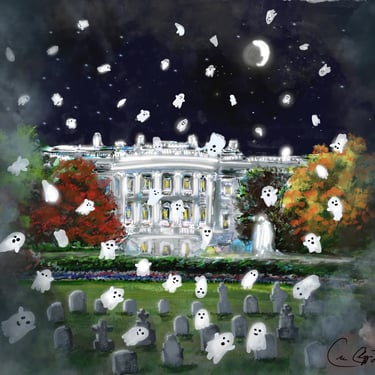 Ghosts at the White House Gicleé Print by Cris Clapp Logan 