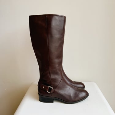 Chocolate Leather Tall Riding Boots