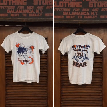 Vintage 1970’s Chicago Bears Cartoon Football Funny Tee, 70’s Graphic Tee, 70’s Sports Tee Shirt, 70’s Graphic Tee Shirt, Bob Newton 