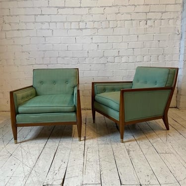 mid century pair with wood lines